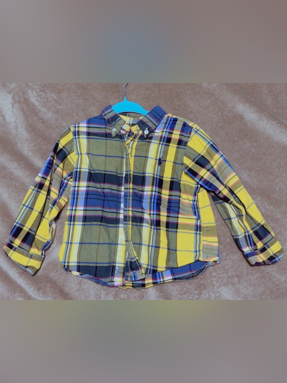 Ralph Lauren Yellow & Blue Plaid Button-Down Shirt